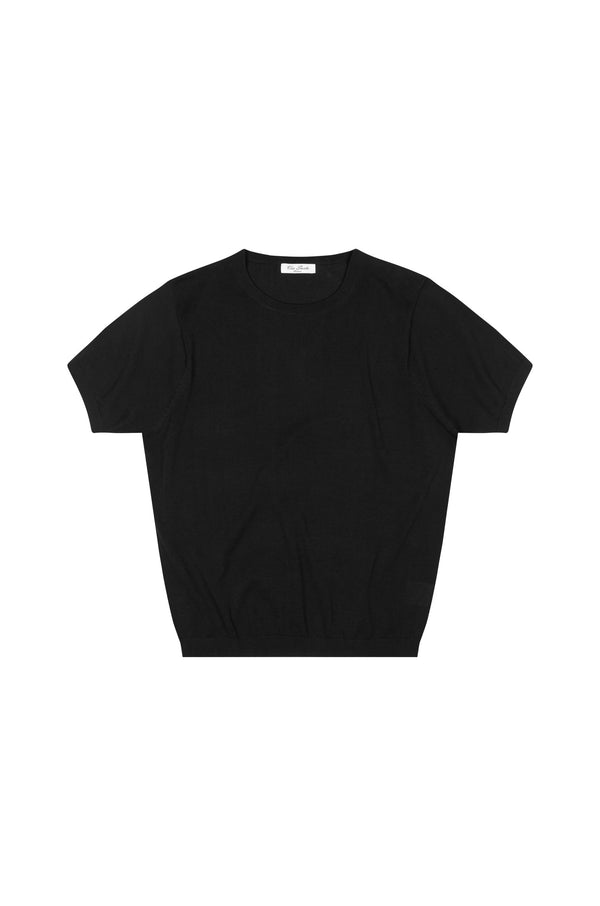 Cotton Knit T Shirt - Black