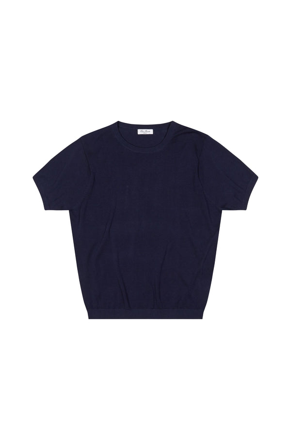 Cotton Knit T Shirt - Blue