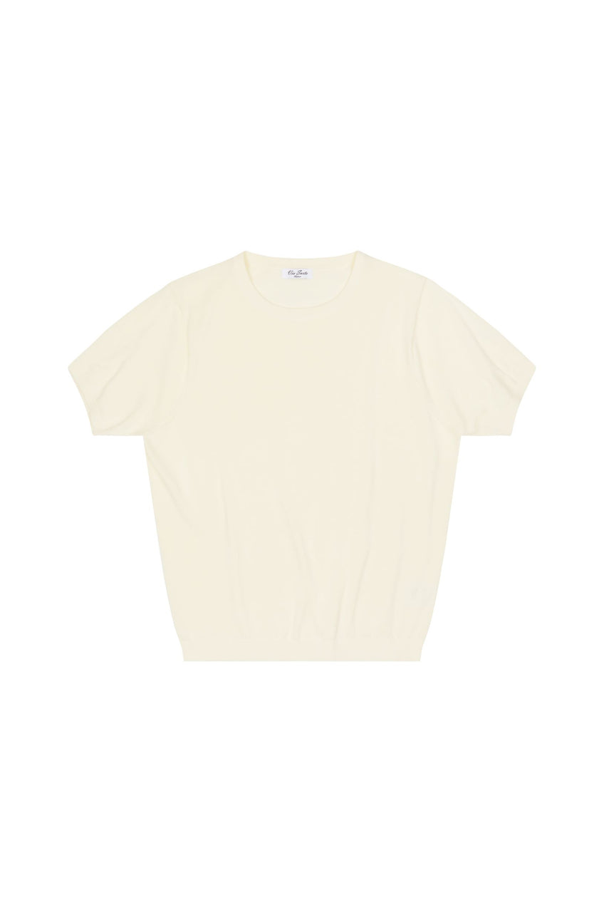 Cotton Knit T Shirt - Butter