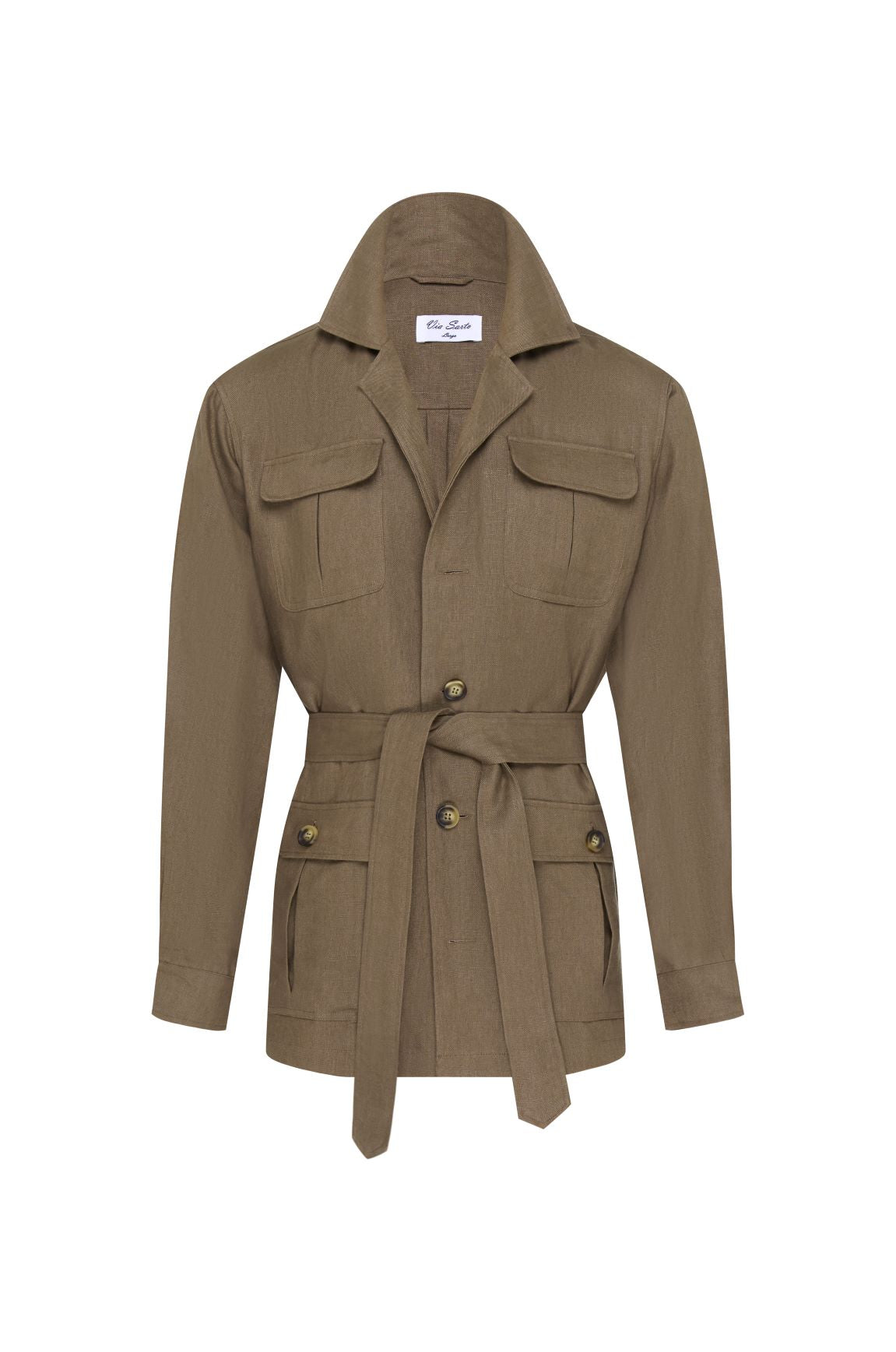 Linen safari jacket womens top