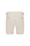 Cotton Shorts with Side Adjusters - Beige