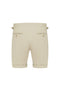 Cotton Shorts with Side Adjusters - Khaki
