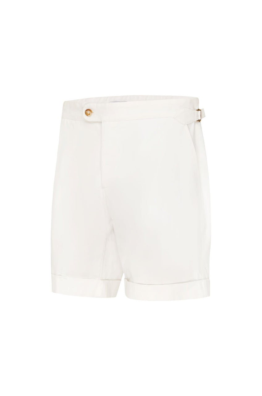 Cotton Cuffed Shorts with Side Adjusters Side