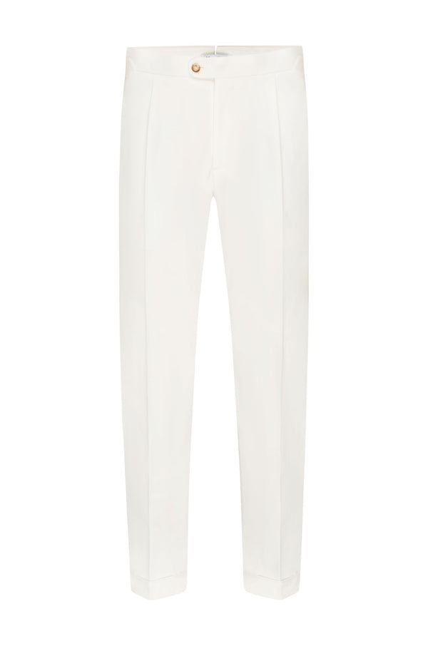 Cotton Dress Trousers - Off White