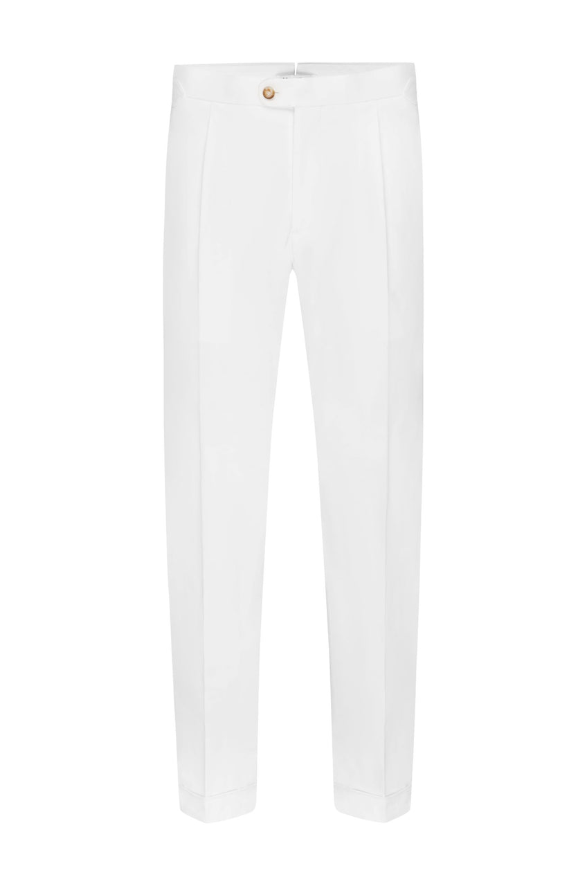 Cotton Dress Trousers - White