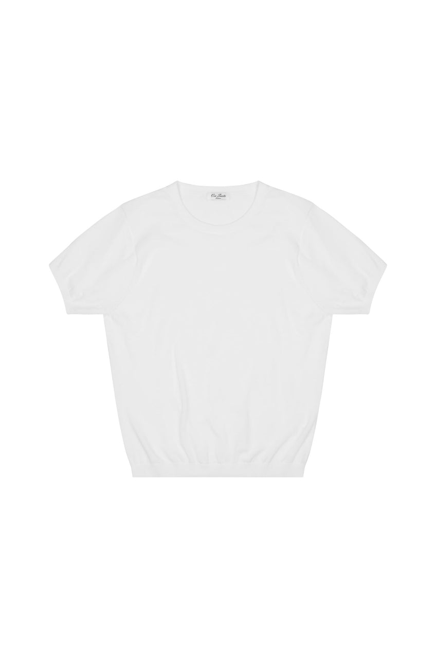 Cotton Knit T Shirt - White